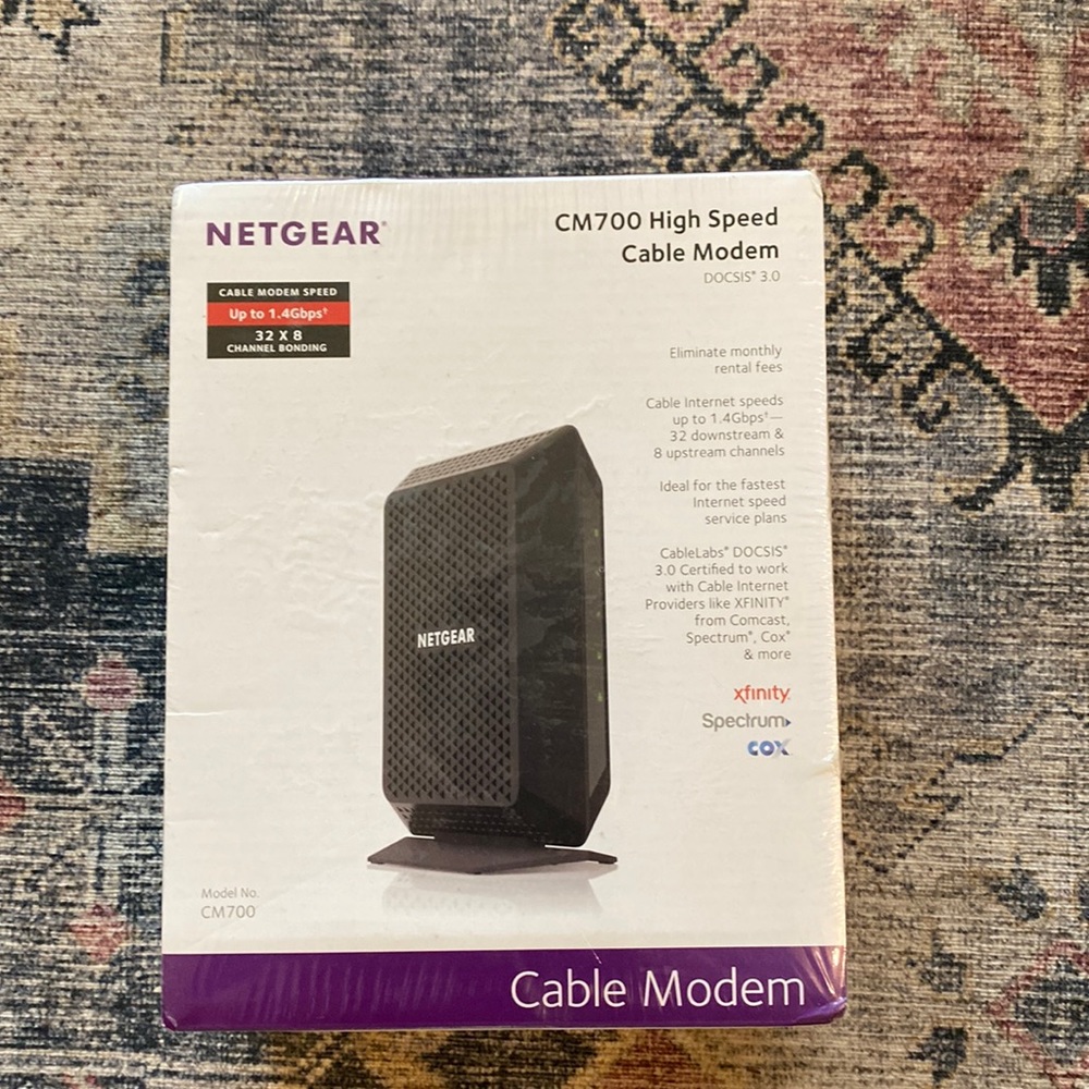 Netgear CM700 High Speed Cable Modem, Unopened